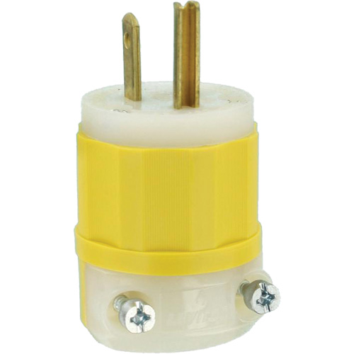 Industrial Grade Straight-Blade Plug, Impact Modified Nylon, 15 A, 125 V Par Equipment