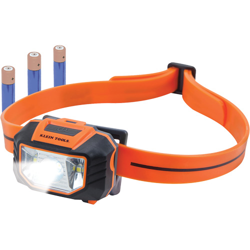 Lampe frontale avec bandeau en silicone pour casque de s&eacute;curit&eacute;, DEL, Piles AAA, Plastique Par Equipment