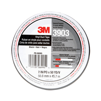 3903 Vinyl Duct Tape, 1245 mm (49") W x 46 m (151') L, 6.5 mils, Black Par Equipment