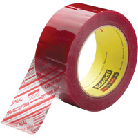Ruban d'emballage avec message de s&eacute;curit&eacute; Scotch 3779, Adh&eacute;sif Acrylique, 1,8 mils, 48 mm (2") x 914 m (2998') Par Equipment