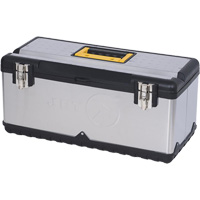 JPSTB-22 Stainless Steel Hand Tool Box, 11" D x 22-1/2" W x 10-3/4" H, Black/Grey Par Equipment