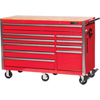 PRC5610 Pro Series Roller Cabinet, 10 Drawers, 55-9/10" W x 24-1/10" D x 39-7/10" H, Red Par Equipment