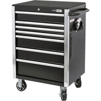 HDRC2807 HD Series Roller Cabinet, 7 Drawers, 27-4/5" W x 21-27/50" D x 40-31/100" H, Black Par Equipment