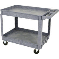 JPTC-3624 Heavy-Duty Polypropylene Shop Cart, 2 Tiers, 46" W x 25-1/2" D x 33-1/4" H, 500 lbs. Cap. Par Equipment