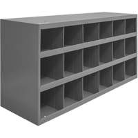 Steel Storage Bin Cabinet, 33-3/4" W x 12" D x 19-1/4" H, Grey Par Equipment
