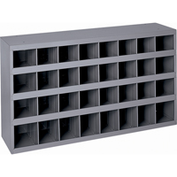 Steel Storage Bin Cabinet, 33-3/4" W x 12" D x 19-1/4" H, Grey Par Equipment