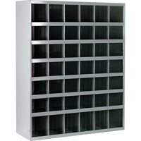 Steel Storage Bin Cabinet, 33-3/4" W x 12" D x 42" H, Grey CA151 | Par Equipment