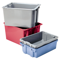 Polylewton Stack-N-Nest<sup>®</sup> Containers, 15.1" x 30.1" x 24", Blue CC876 | Par Equipment