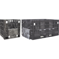 Collapsible Structural Polyethylene Containers, 30" L x 32" W x 25" H, Black CF443 | Par Equipment