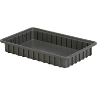 Contenants Divider Box, Poly&eacute;thyl&egrave;ne, 16,5" la x 10,9" p x 2,5" h, Gris Par Equipment