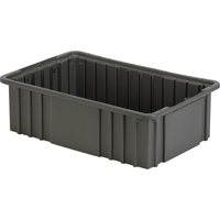 Contenant Divider Box, Poly&eacute;thyl&egrave;ne, 16,5" la x 10,9" p x 5" h, Gris Par Equipment