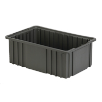 Contenant Divider Box, Poly&eacute;thyl&egrave;ne, 15,5" la x 9,9" p x 6" h, Gris Par Equipment