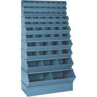 Bacs sectionnels superposables, Cap. 100 lb, 37" la x 8" p x 4-1/2" h, Bleu Par Equipment