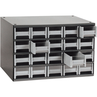 Modular Parts Cabinets, Steel, 20 Drawers, 17" x 10-9/16" x 2-1/16", Grey Par Equipment