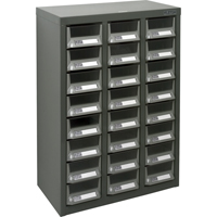 KPC-400 Parts Cabinet, Galvanized Steel, 24 Drawers, 17-3/10" x 8-7/10" x 25-3/5", Grey Par Equipment