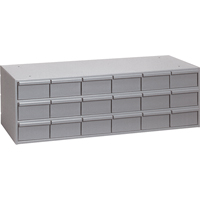 Industrial Drawer Cabinets, 18 Drawers, 33-3/4" W x 11-5/8" D x 10-7/8" H, Grey CA924 | Par Equipment