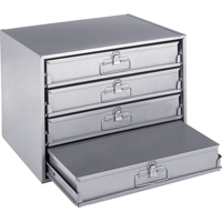 Compartment Box Cabinets, Steel, 4 Slots, 20" W x 15-3/4" D x 15" H, Grey CA965 | Par Equipment