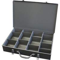 Adjustable Compartment Boxes, Steel, Variable Slots, 18" W x 12" D x 3" H, Grey CA977 | Par Equipment