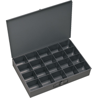 Compartment Scoop Boxes, Steel, 20 Slots, 18" W x 12" D x 3" H, Grey CA992 | Par Equipment