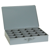 Compartment Scoop Boxes, Steel, 20 Slots, 18" W x 12" D x 3" H, Grey CA992 | Par Equipment