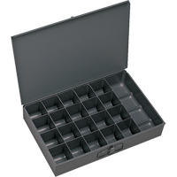 Compartment Scoop Boxes, Steel, 21 Slots, 18" W x 12" D x 3" H, Grey CA995 | Par Equipment