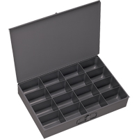 Compartment Scoop Boxes, Steel, 16 Slots, 13-3/8" W x 9-1/4" D x 2" H, Grey CB017 | Par Equipment