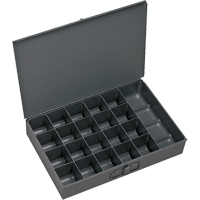 Compartment Scoop Boxes, Steel, 21 Slots, 13-3/8" W x 9-1/4" D x 2" H, Grey CB026 | Par Equipment