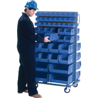 Double-Sided Mobile Bin Rack, Double-sided, 96 bins, 36" W x 24" D x 63" H Par Equipment