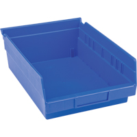 Plastic Shelf Bins, 8-3/8" W x 4" H x 11-5/8" D, Blue, 15 lbs. Capacity CB399 | Par Equipment