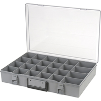 Compartment Case, Plastic, 24 Slots, 18-1/2" W x 13" D x 3" H, Grey CB496 | Par Equipment