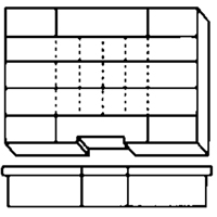 Boîte &agrave; compartiments, Plastique, 15-1/2" la x 11-3/4" p, 2-1/2" h, Gris Par Equipment