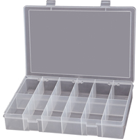 Boîtes &agrave; compartiments compactes en polypropyl&egrave;ne, 13-1/8" la x 9" p x 2-5/16" h, 12 compartiments Par Equipment