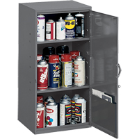 Utility Cabinet, Steel, 2 Shelves, 32-3/4" H x 19-7/8" W x 14-1/4" D, Grey Par Equipment