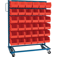 Single-Sided Mobile Bin Rack, Single-sided, 36 bins, 36" W x 16" D x 46-1/2" H CB651 | Par Equipment