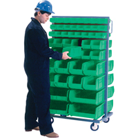 Double-Sided Mobile Bin Rack, Double-sided, 96 bins, 36" W x 24" D x 63" H CB683 | Par Equipment