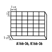 Boîte &agrave; compartiments K-Resin, Plastique, 36 compartiments, 6-9/16" la x 9-5/8" p, 1-1/2" h, Transparent Par Equipment
