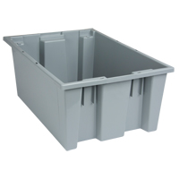 Stack & Nest Totes, 8" x 19.5" x 13.5", Grey Par Equipment
