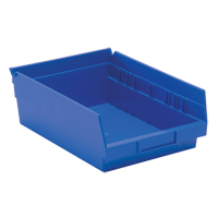 Shelf Bins, 8-3/8" W x 4" H x 11-5/8" D, Blue, 30 lbs. Capacity Par Equipment