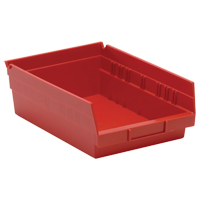 Shelf Bins, 8-3/8" W x 4" H x 11-5/8" D, Red, 30 lbs. Capacity Par Equipment