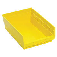Shelf Bins, 8-3/8" W x 4" H x 11-5/8" D, Yellow, 30 lbs. Capacity Par Equipment