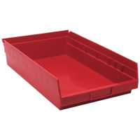 Bacs de rangement pour tablettes, 11-1/8" la x 4" H x 17-7/8" p, Rouge, Capacit&eacute; 40 lb Par Equipment