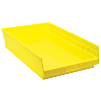 Bacs de rangement pour tablettes, 11-1/8" la x 4" H x 17-7/8" p, Jaune, Capacit&eacute; 40 lb Par Equipment