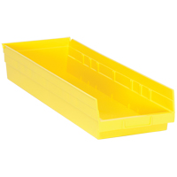 Bacs de rangement pour tablettes, 8-3/8" la x 4" H x 23-5/8" p, Jaune, Capacit&eacute; 50 lb Par Equipment