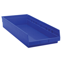 Bacs de rangement pour tablettes, 11-1/8" la x 4" H x 23-5/8" p, Bleu, Capacit&eacute; 50 lb Par Equipment