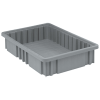 Contenants Divider Box, Plastique, 16,5" la x 10,9" p x 3,5" h, Gris Par Equipment