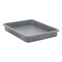 Contenants Divider Box, Plastique, 22,5" la x 17,5" p x 3" h, Gris Par Equipment