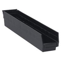 Bac pour &eacute;tag&egrave;re &eacute;conomique, 4-1/8" la, 4" h x 23-5/8" p, Noir Par Equipment
