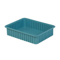 Divider Box&reg; Containers, Polyethylene, 22.4" W x 17.4" D x 5" H, Light Blue Par Equipment