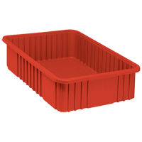 Contenants Divider Box, Plastique, 22,5" la x 17,5" p x 6" h, Rouge Par Equipment