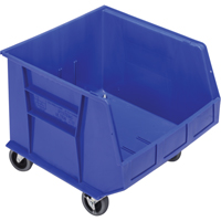 Mobile Bin, 14" H x 16-1/2" W x 18" D, 75 lbs. Capacity, Blue Par Equipment